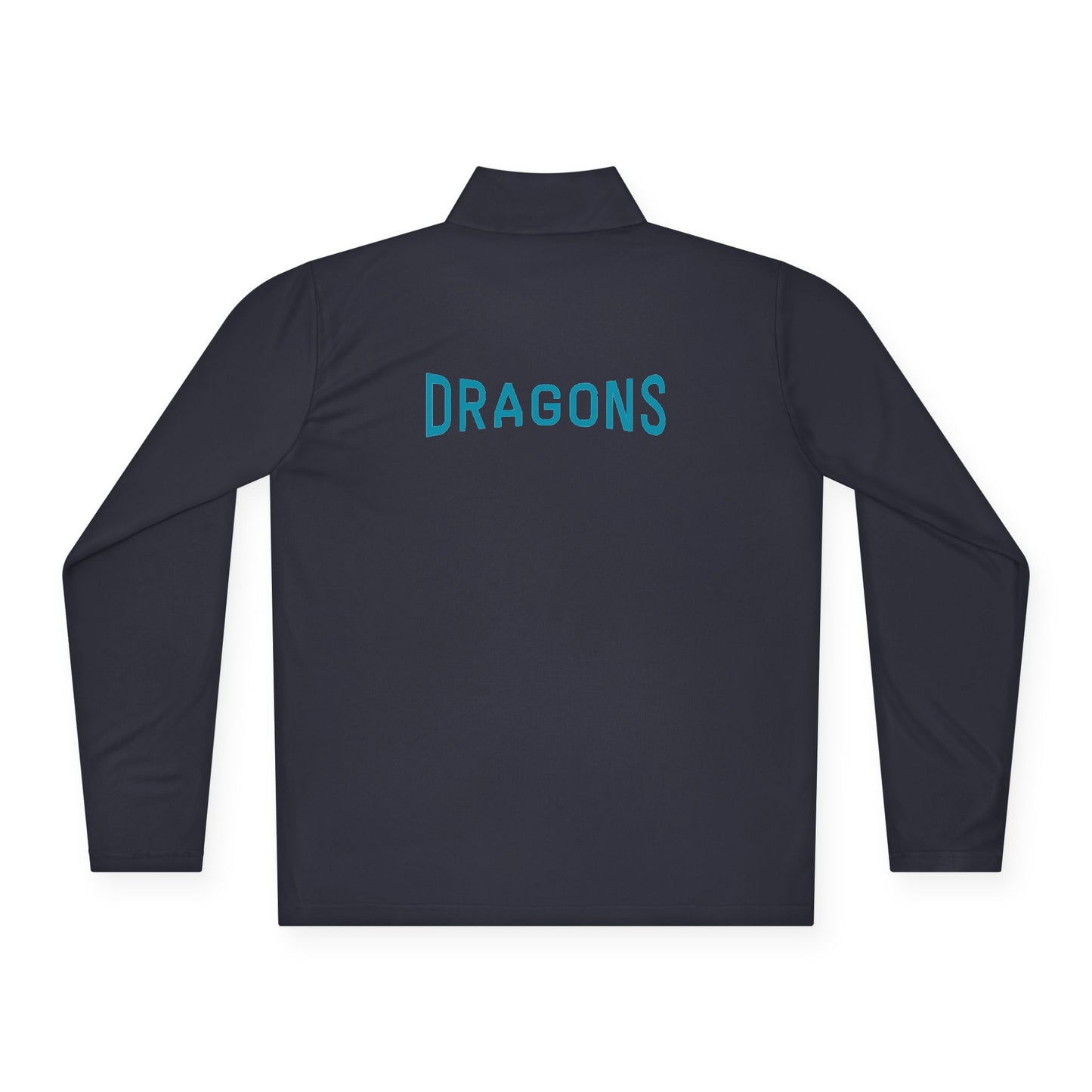 Dragons Quarter-Zip Pullover — Small Dragon Logo Front & 'DRAGONS' Back