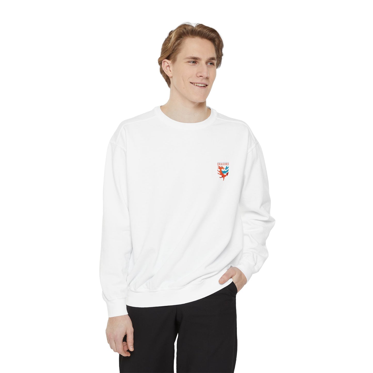 Dragon Sweatshirt — Fiery Minimalist Crewneck with Flame Graphic