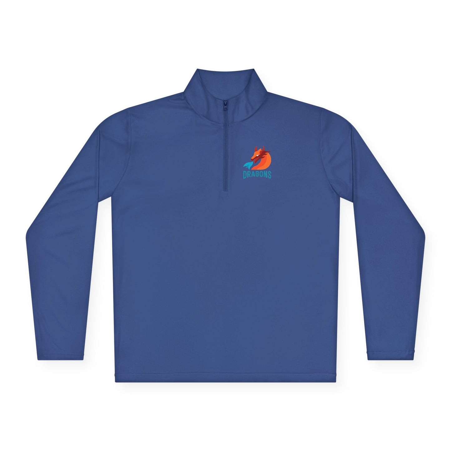 Dragons Quarter-Zip Pullover — Small Dragon Logo Front & 'DRAGONS' Back