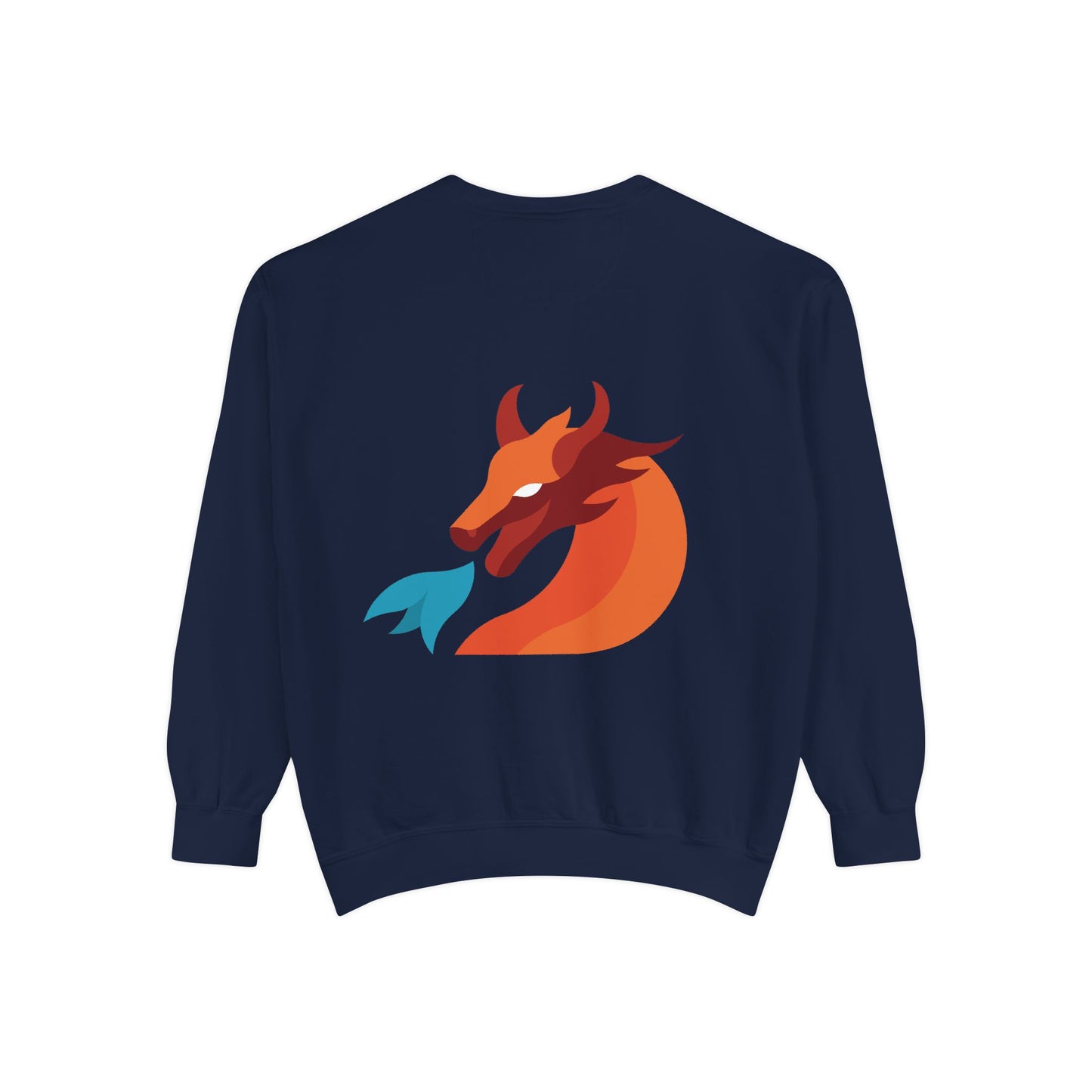 Dragon Sweatshirt — Fiery Minimalist Crewneck with Flame Graphic