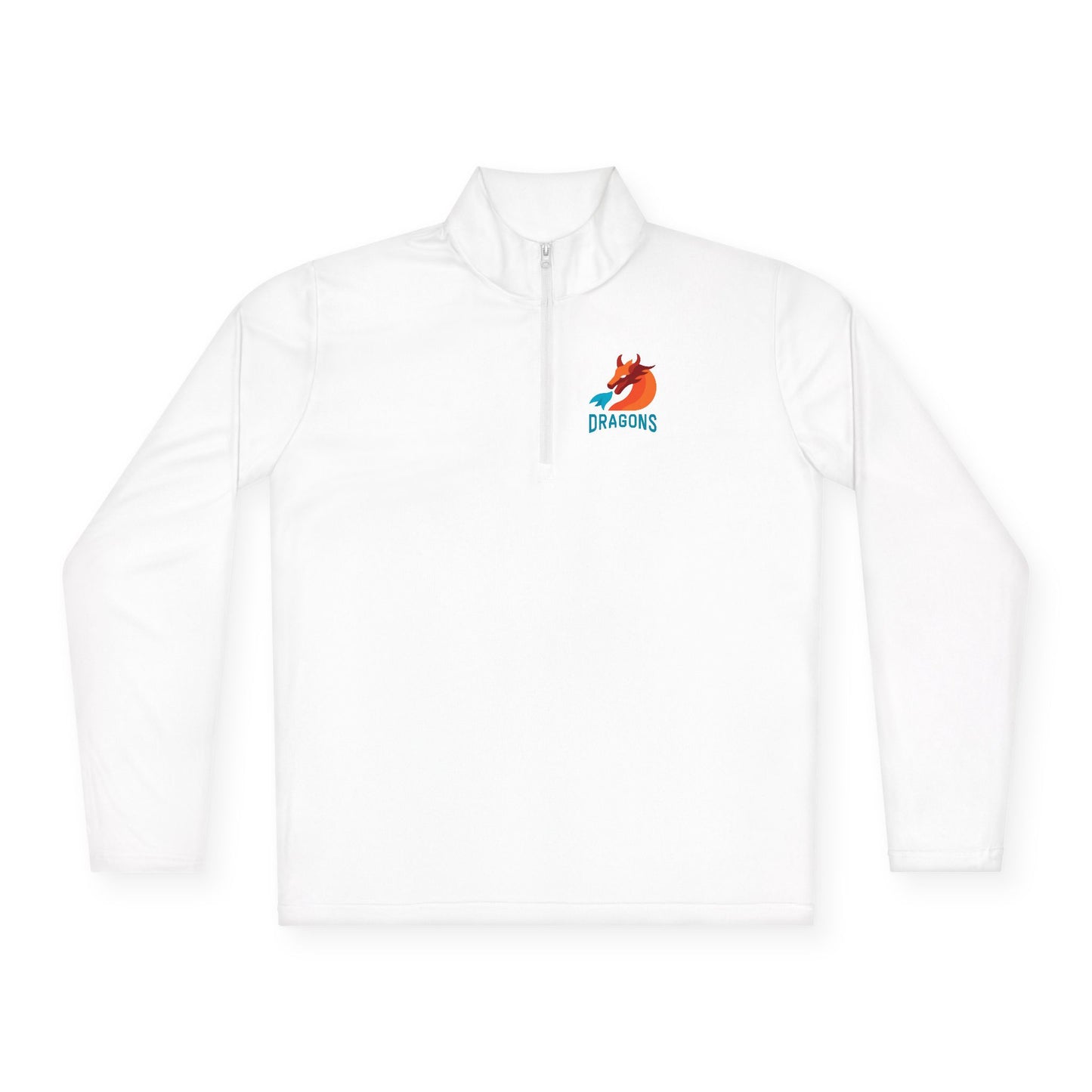 Dragons Quarter-Zip Pullover — Small Dragon Logo Front & 'DRAGONS' Back