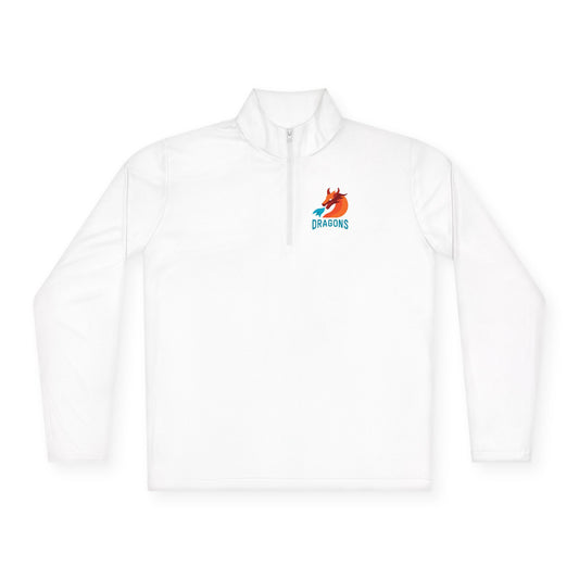 Dragons Quarter-Zip Pullover — Small Dragon Logo Front & 'DRAGONS' Back