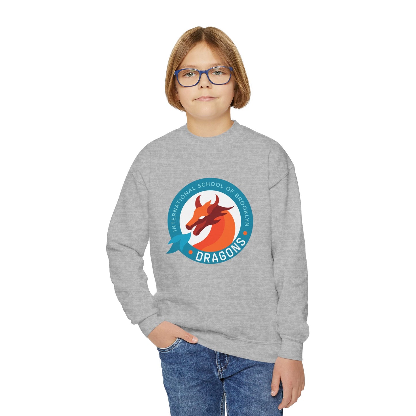 Dragons School Logo Crewneck Youth Crewneck Sweatshirt