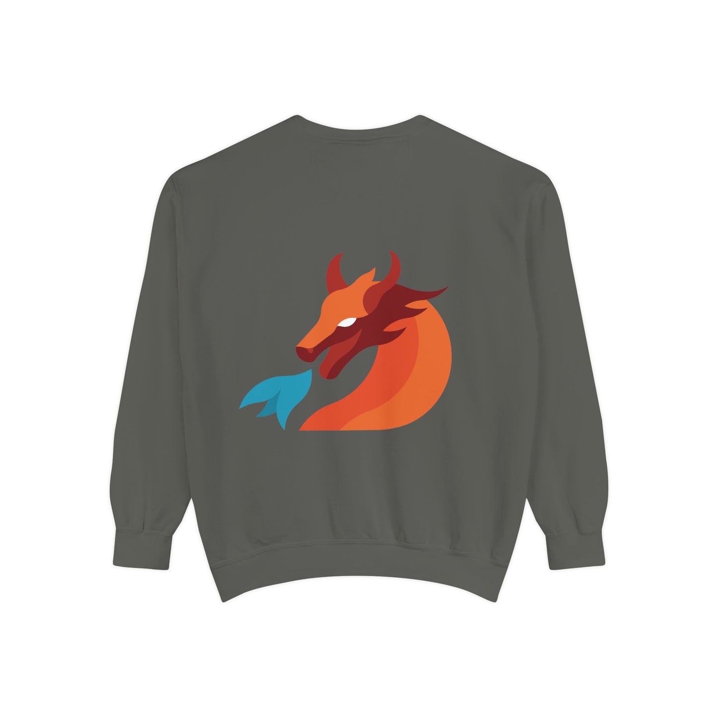 Dragon Sweatshirt — Fiery Minimalist Crewneck with Flame Graphic