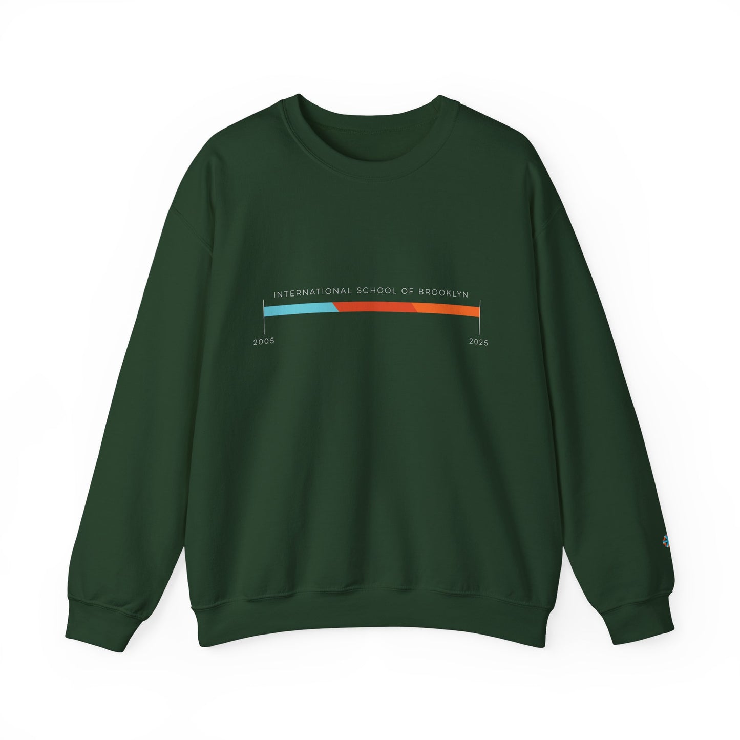 ISB's Timeline Unisex Heavy Blend Crewneck Sweatshirt (White Lettering)