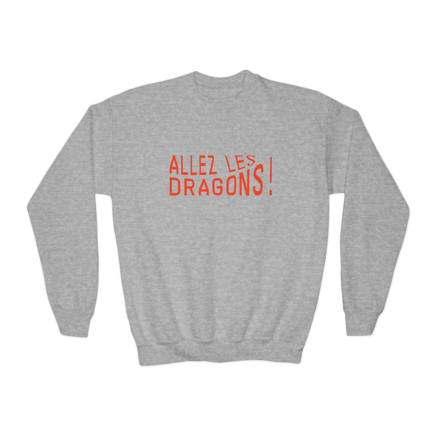 Allez Les Dragons! Youth Crewneck Sweatshirt — French Team Spirit Hoodie for Kids