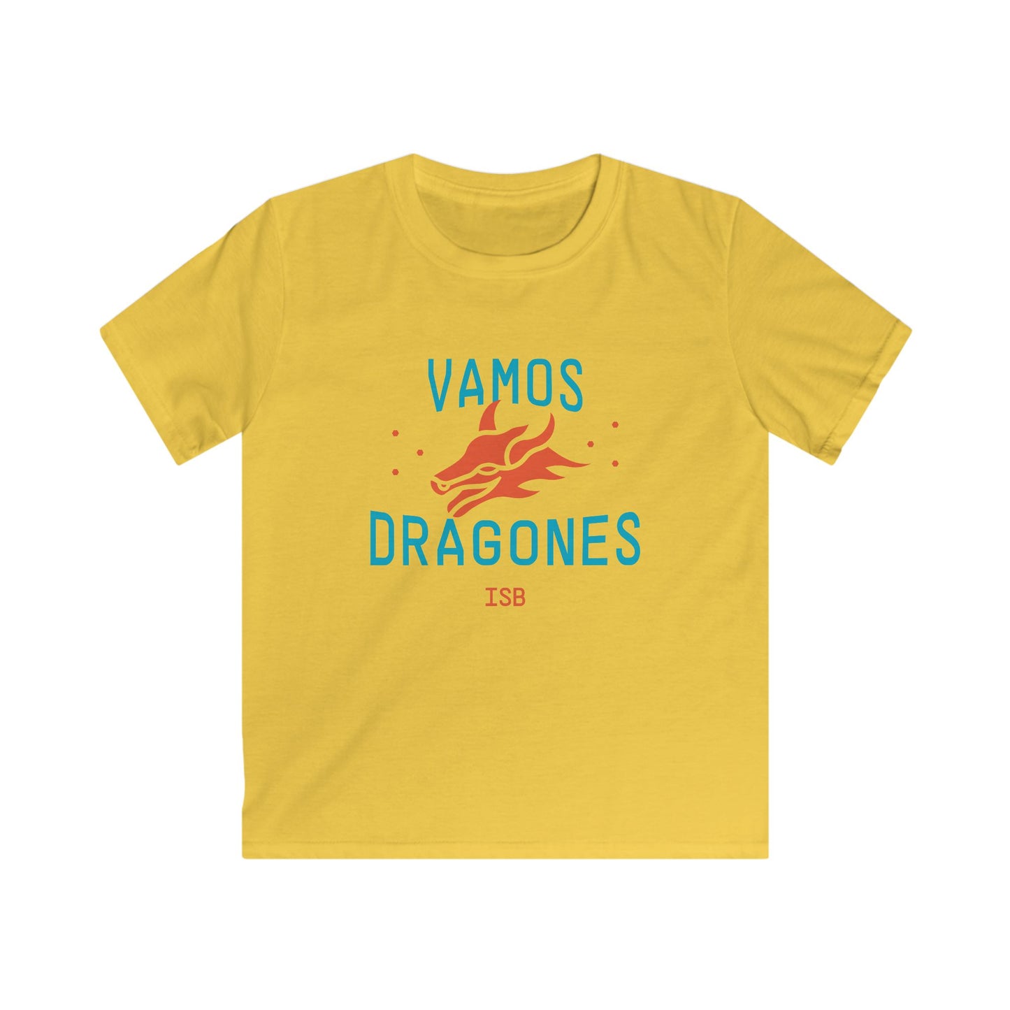 Kids Tee — "Vamos Dragones" Dragon Logo Youth Shirt (School Spirit, Sports Fan)