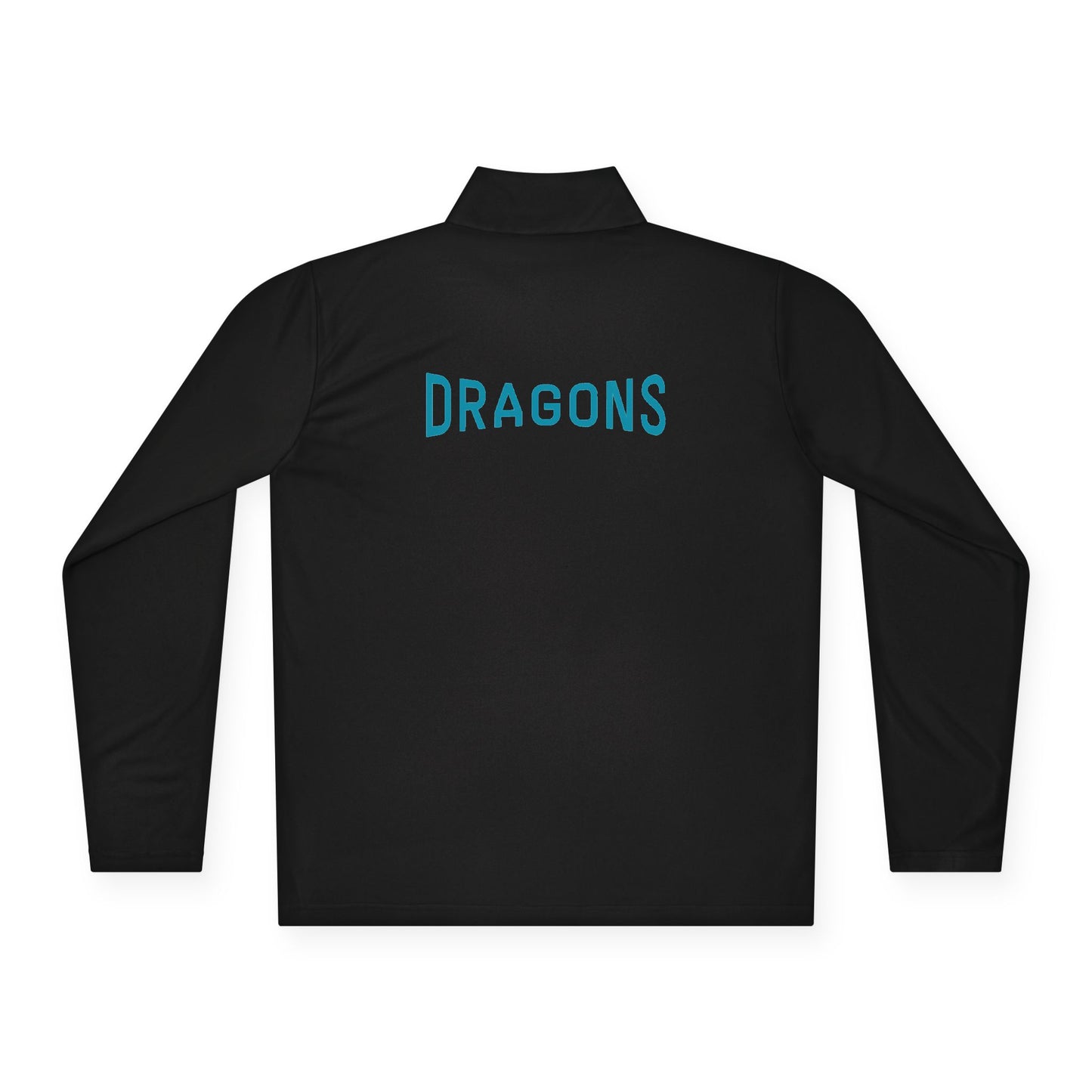 Dragons Quarter-Zip Pullover — Small Dragon Logo Front & 'DRAGONS' Back