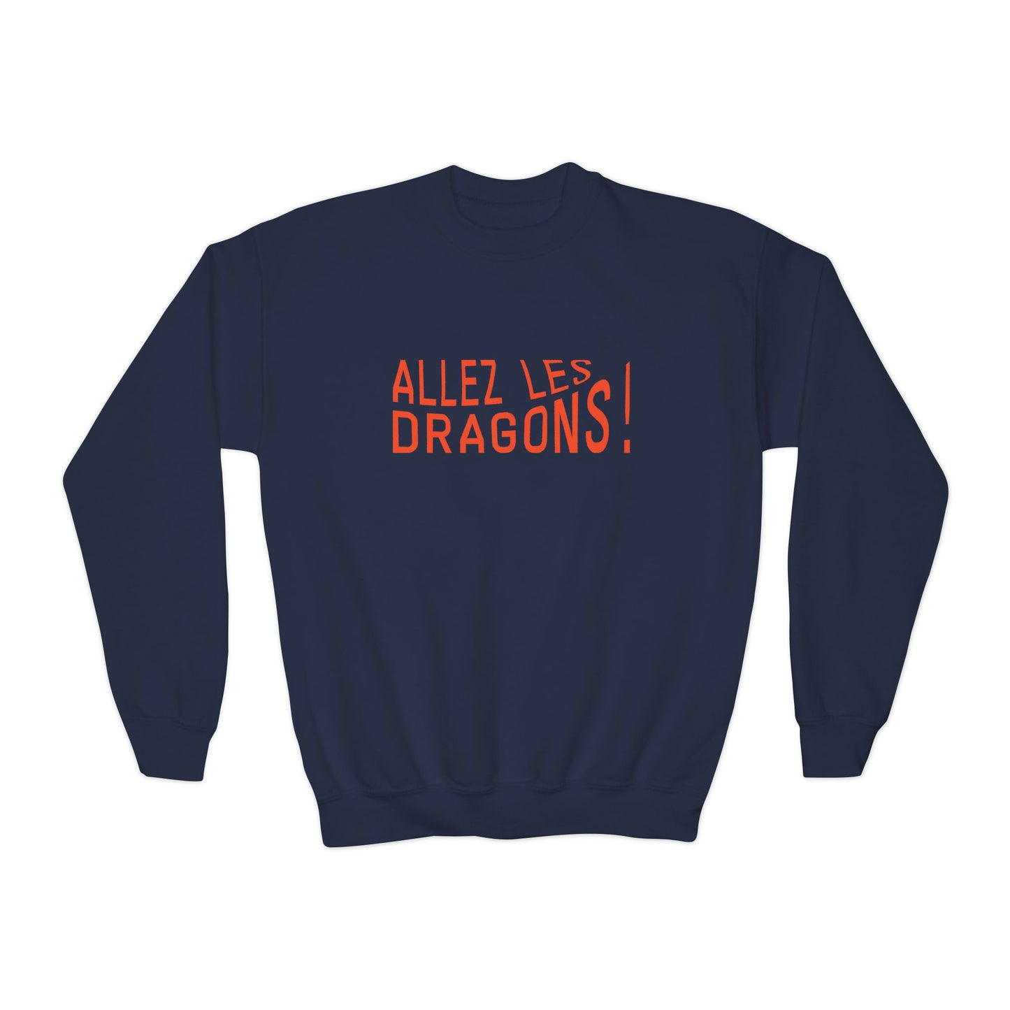 Allez Les Dragons! Youth Crewneck Sweatshirt — French Team Spirit Hoodie for Kids