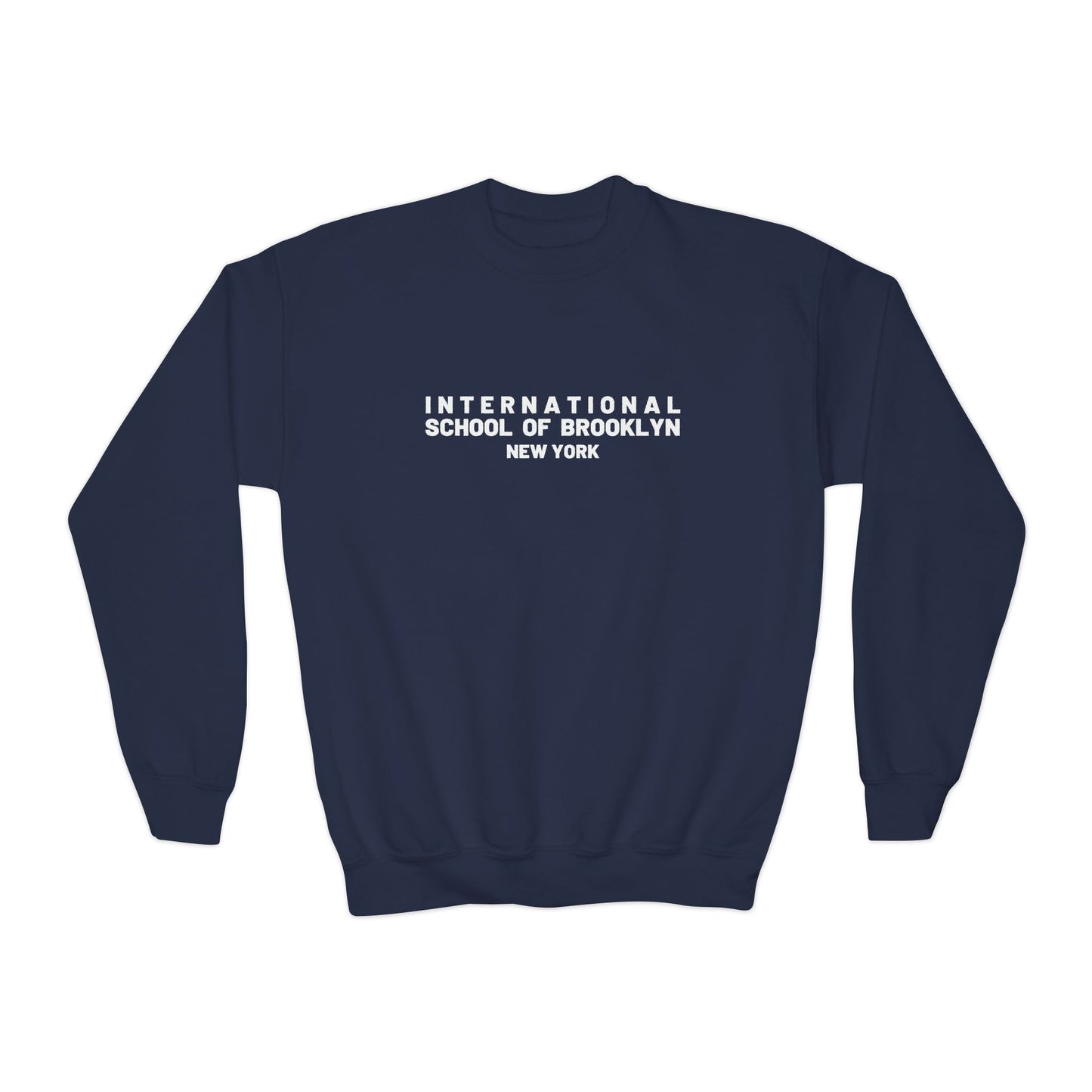 'International School of Brooklyn, New York' Logo — Youth Crewneck Sweatshirt