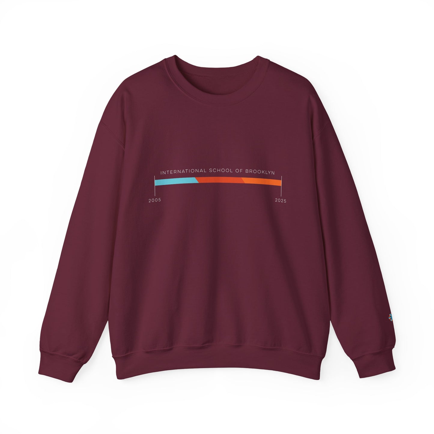 ISB's Timeline Unisex Heavy Blend Crewneck Sweatshirt (White Lettering)