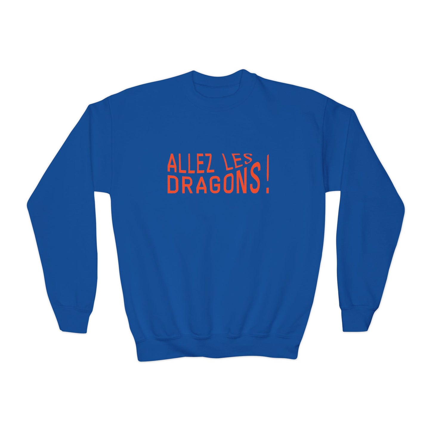 Allez Les Dragons! Youth Crewneck Sweatshirt — French Team Spirit Hoodie for Kids