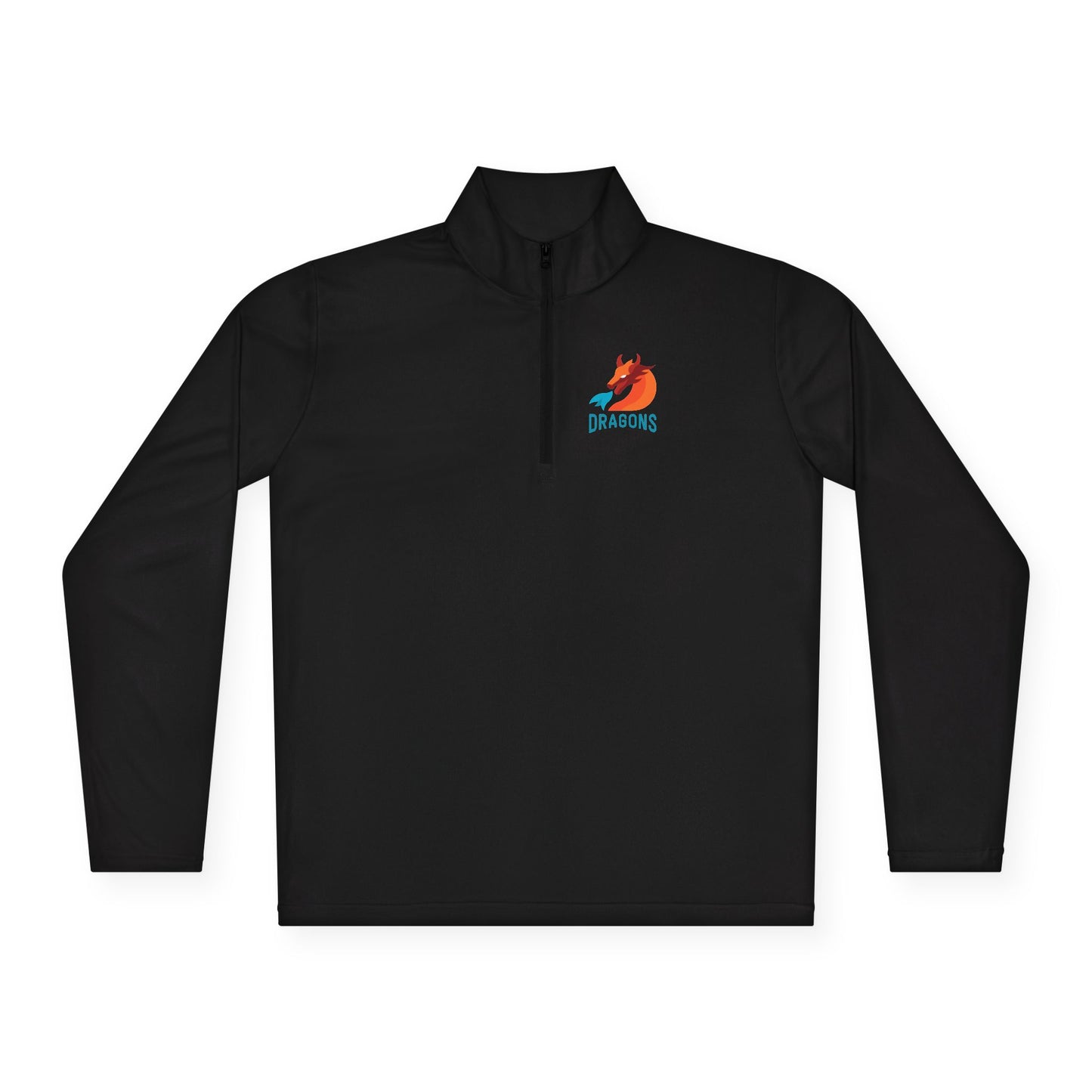 Dragons Quarter-Zip Pullover — Small Dragon Logo Front & 'DRAGONS' Back