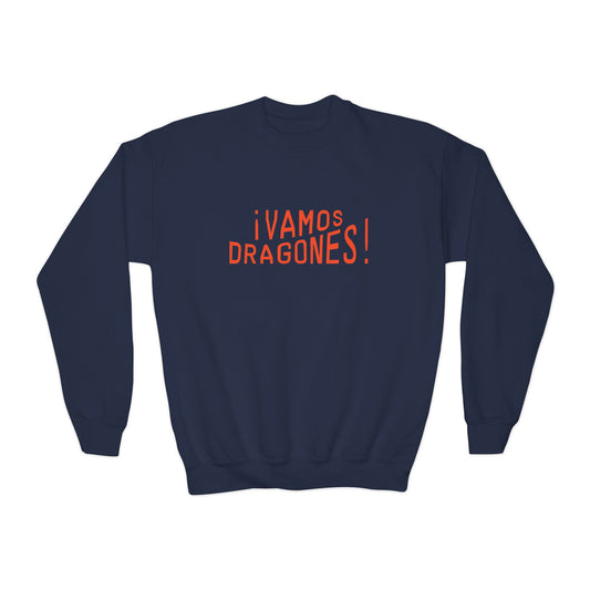 ¡Vamos Dragones! Youth Crewneck Sweatshirt — Spanish School Spirit Sweatshirt