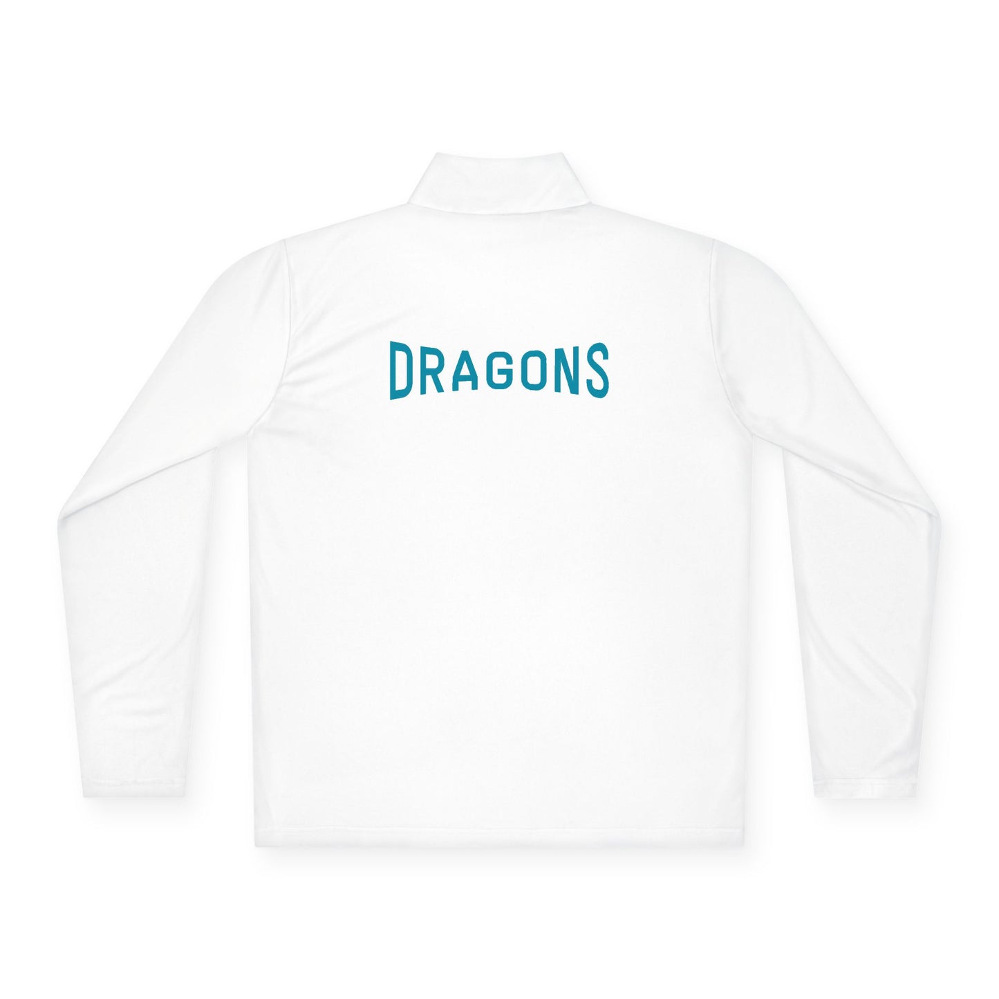 Dragons Quarter-Zip Pullover — Small Dragon Logo Front & 'DRAGONS' Back