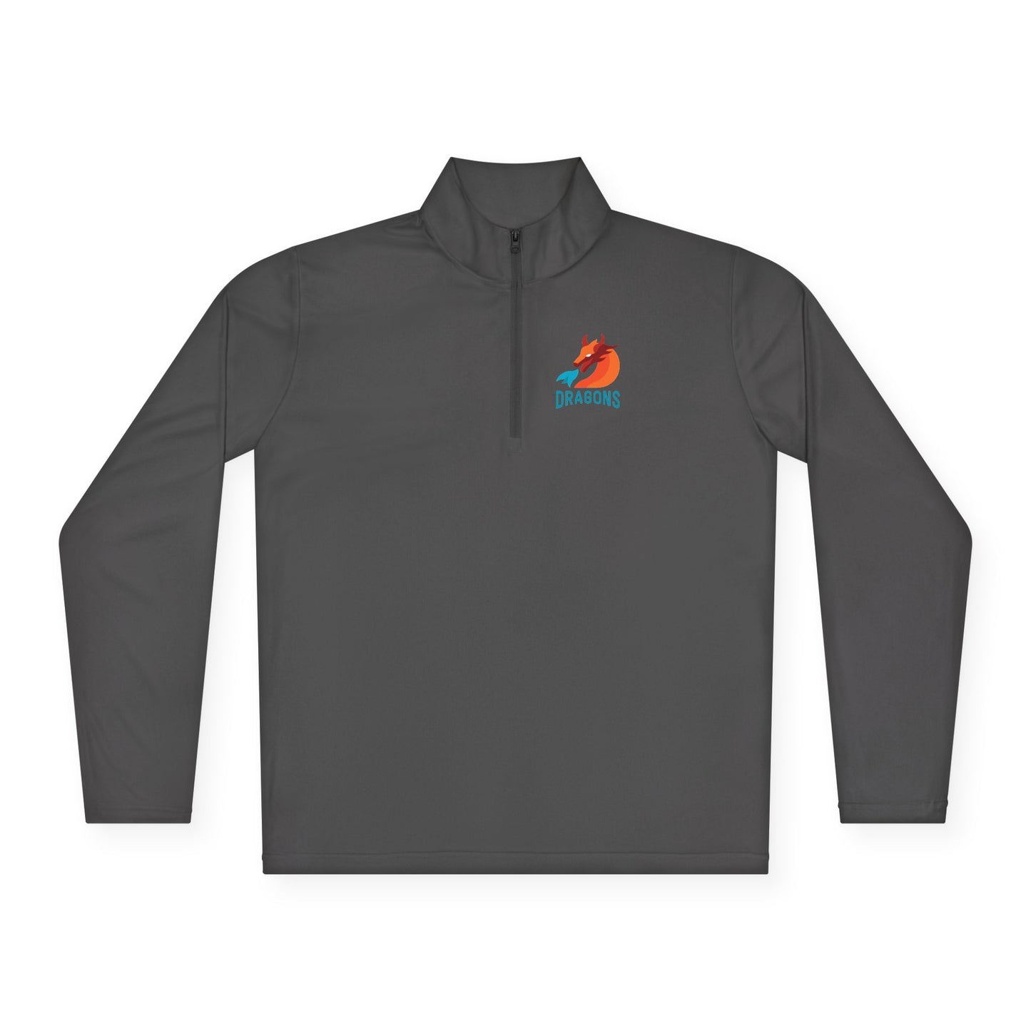 Dragons Quarter-Zip Pullover — Small Dragon Logo Front & 'DRAGONS' Back