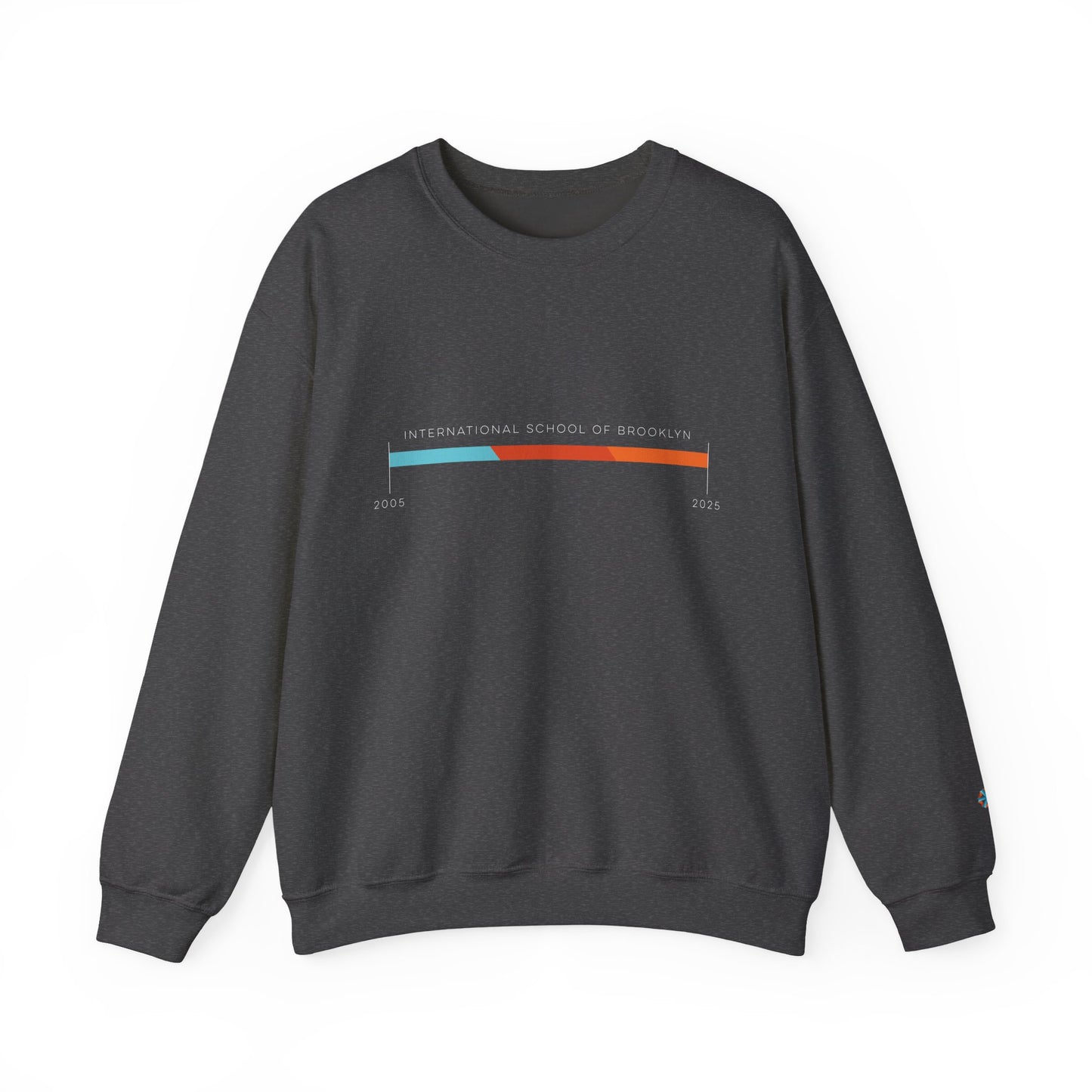 ISB's Timeline Unisex Heavy Blend Crewneck Sweatshirt (White Lettering)