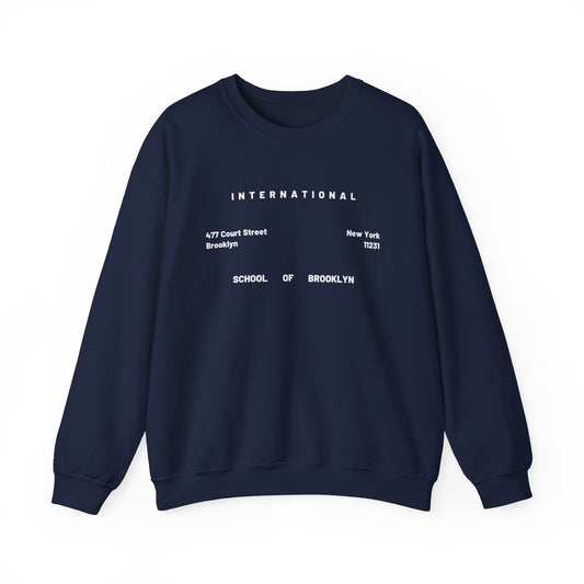 Crewneck Sweatshirt — Minimal 'International School of Brooklyn Address' Streetwear